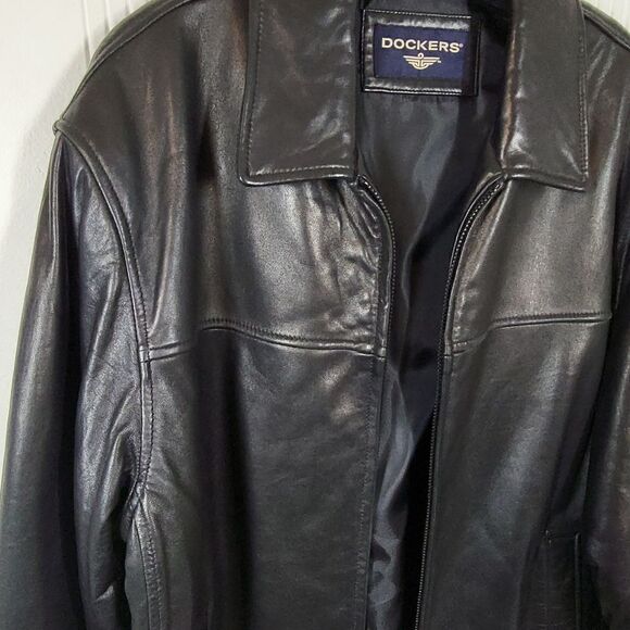 Dockers Men's Black Leather Jacket - Picture 5 of 13